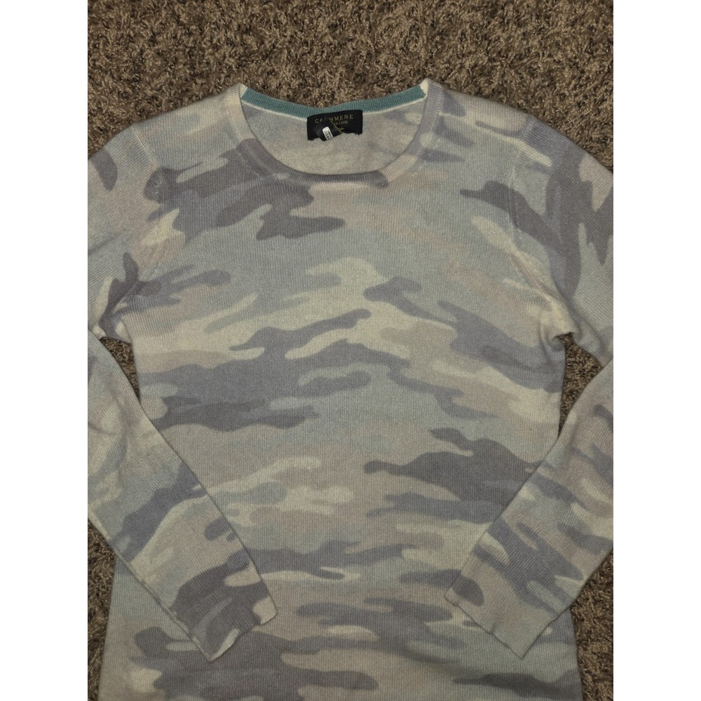 Macys Charter Club Women's Camo 100% Cashmere Sweater Tan, Small S Lightweight